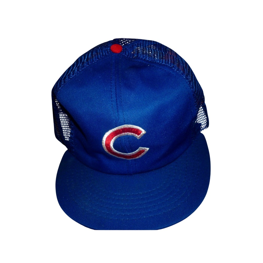Vintage 80s Chicago Cubs Annco Trucker Hat Snapback Mesh MLB Green Underbrim USA